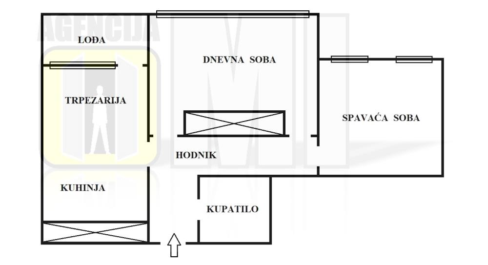 Blok 45, 64m2, Lođa, 3/7, jug, uknjižen, useljiv