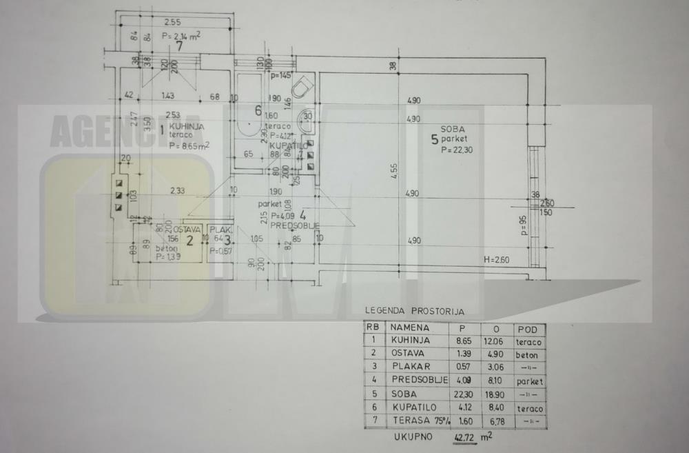 Senjak, Koste Glavinića, 1.0, 43m2, Lođa, VPR/3