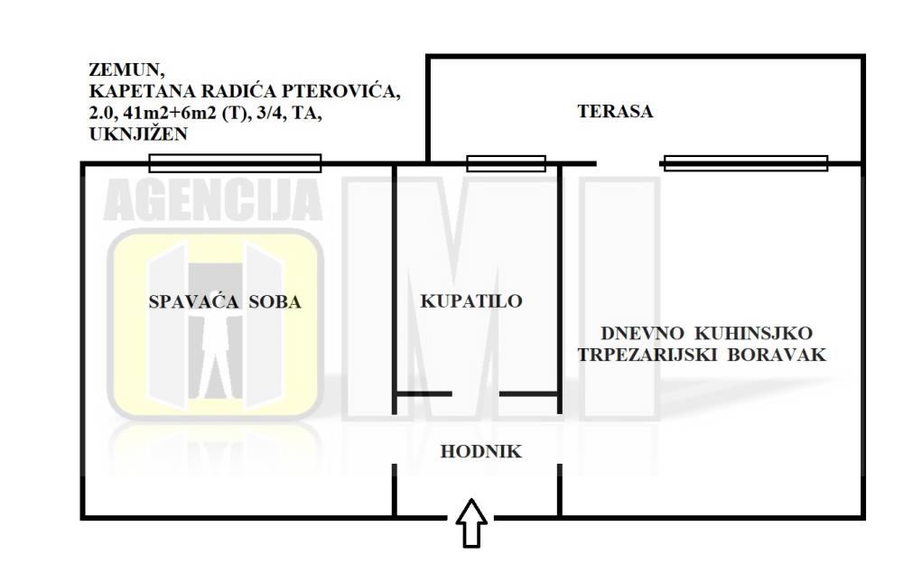 Zemun, Kapetana Radića Petrovića, 2.0, 47m2 (T), 3/4